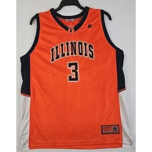 Vintage Colosseum Athletics~Men's XL~ Orange "Illinois 3"Jersey Basketball Shirt